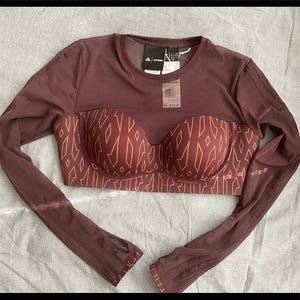 NWT Ivy Park Monogram Mesh Crop Top